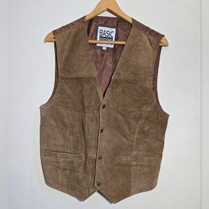 Vintage Basic Editions 100% leather vest size medium